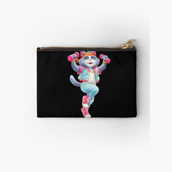 Item preview, Cute Gym Cat Lifting Pink Dumbbells designed and sold by Moody Vibes Studio.