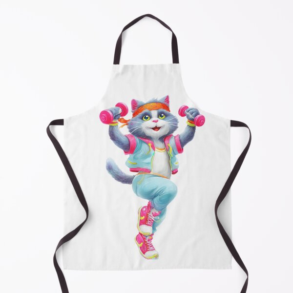 Item preview, Cute Gym Cat Lifting Pink Dumbbells designed and sold by Luna's World - Moody Vibes Studio.
