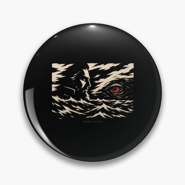 Item preview, Moby Dick Captain Ahab Red Glowing Eye Block Print Art designed and sold by Fenay Designs.