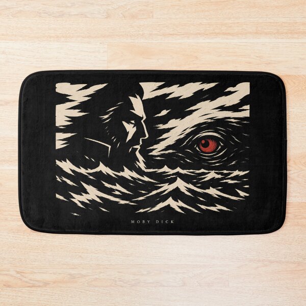Item preview, Moby Dick Captain Ahab Red Glowing Eye Block Print Art designed and sold by Fenay Designs.