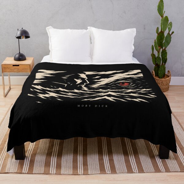 Item preview, Moby Dick Captain Ahab Red Glowing Eye Block Print Art designed and sold by Fenay Designs.