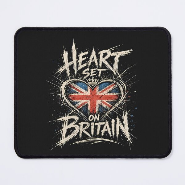 Item preview, Heart Set On Britain UK Flag Grunge Graphic designed and sold by QlkaDotCom SHOP.
