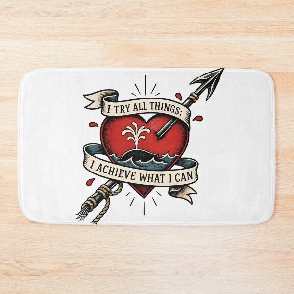 Item preview, Moby Dick American Traditional Tattoo Heart Harpoon Quote Art designed and sold by Fenay Designs.
