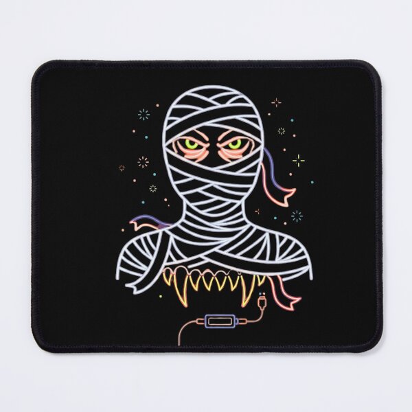 Item preview, Cyberpunk Neon Mummy Halloween - Glowing Gamer Egyptian Pharaoh Sticker designed and sold by alalame.