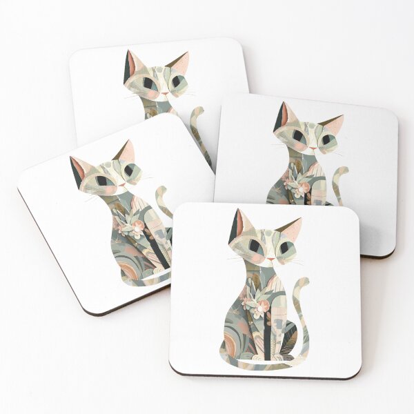 Item preview, A Paper-Cut Botanic Feline Silhouette designed and sold by Moody Vibes Studio.