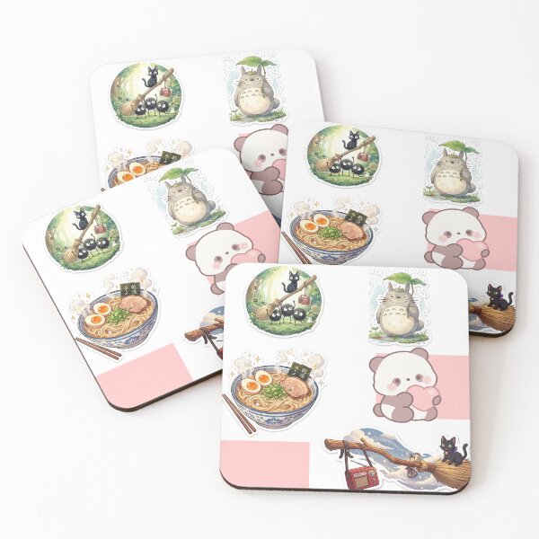 Item preview, Cute Kawaii Anime Sticker Pack Aesthetic Ramen Ghibli Inspired and Panda Cat Art designed and sold by ranivibes008.
