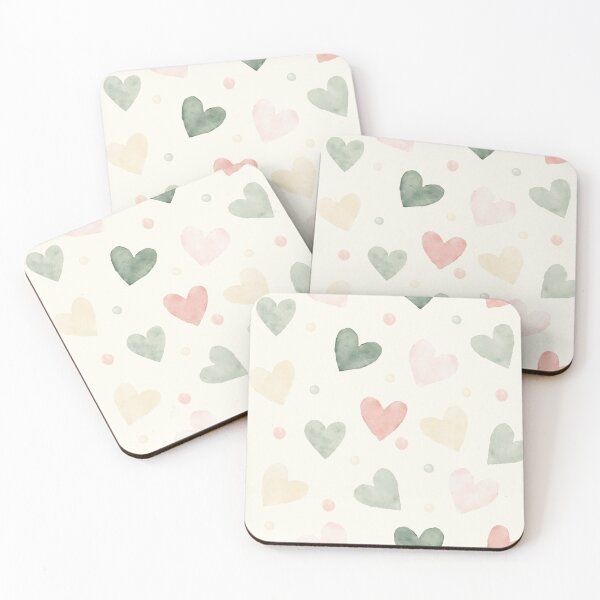 Item preview, Watercolour Heart Seamless Pattern | Pastel Heart Digital Paper | Sage Green and Blush Pink Love Repeat Print | Romantic Nursery Fabric Design | Cute Valentine Background designed and sold by mistywoodstudio.