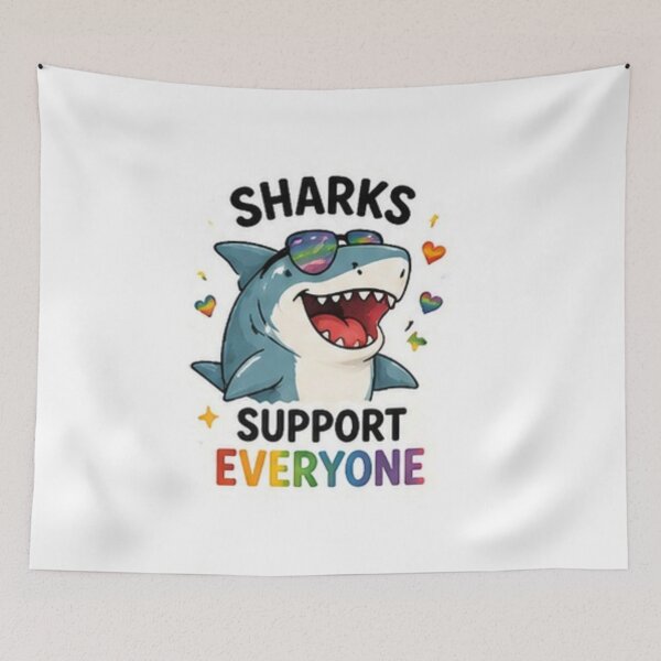 Item preview, Sharks Support Everyone Pride Shark designed and sold by Pixanova.
