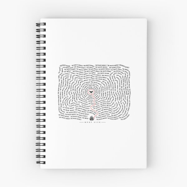 Item preview, Moby Dick Spiral Word Cloud White Whale Red Map Trail Art designed and sold by Fenay Designs.