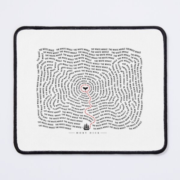 Item preview, Moby Dick Spiral Word Cloud White Whale Red Map Trail Art designed and sold by Fenay Designs.