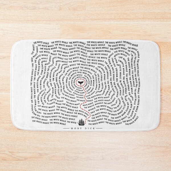 Item preview, Moby Dick Spiral Word Cloud White Whale Red Map Trail Art designed and sold by Fenay Designs.