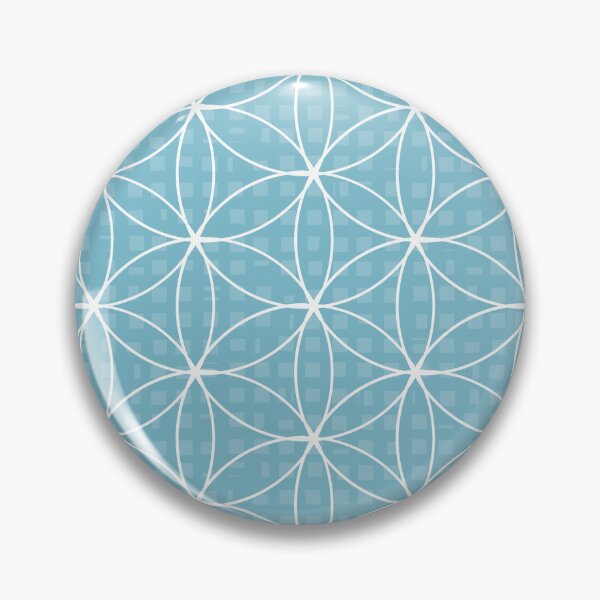 Item preview, Flower of Life geometric pattern blue and white designed and sold by KateKeoganDesign.