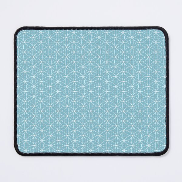 Item preview, Flower of Life geometric pattern blue and white designed and sold by KateKeoganDesign.