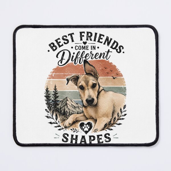 Item preview, Best Friends Come in Different Shapes Vintage Rescue Dog Design designed and sold by LinaDesign Store.