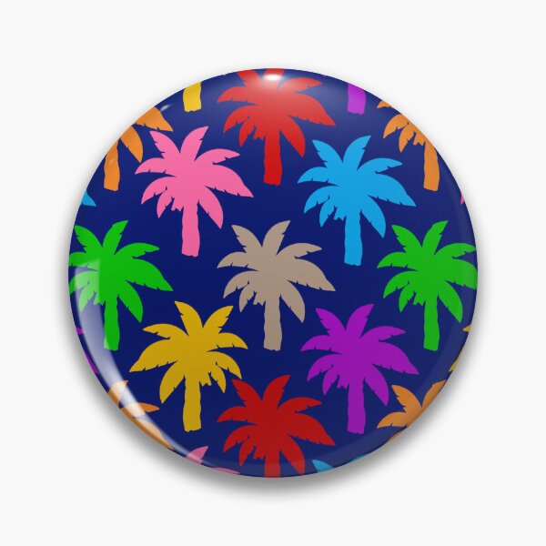 Item preview, Colorful Rainbow Palm Trees Design - Blue  designed and sold by PatternTitan.