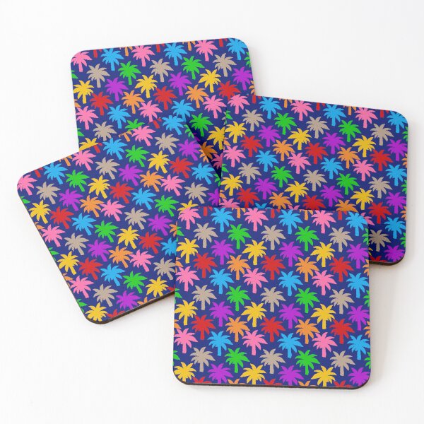 Item preview, Colorful Rainbow Palm Trees Design - Blue  designed and sold by PatternTitan.