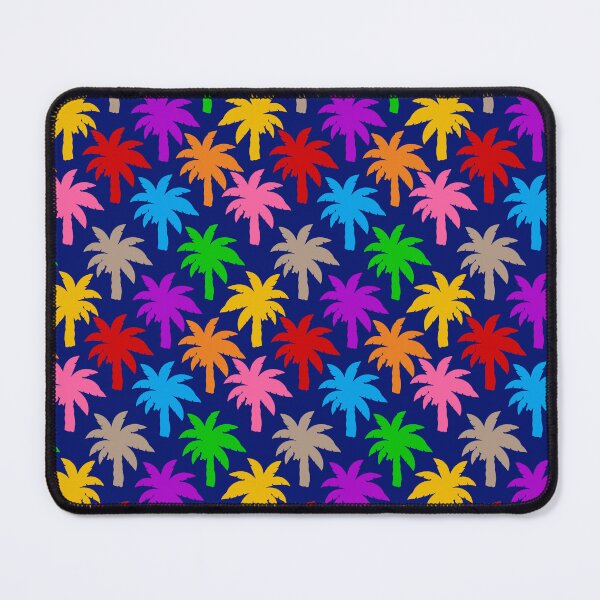 Item preview, Colorful Rainbow Palm Trees Design - Blue  designed and sold by PatternTitan.