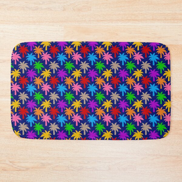 Item preview, Colorful Rainbow Palm Trees Design - Blue  designed and sold by PatternTitan.