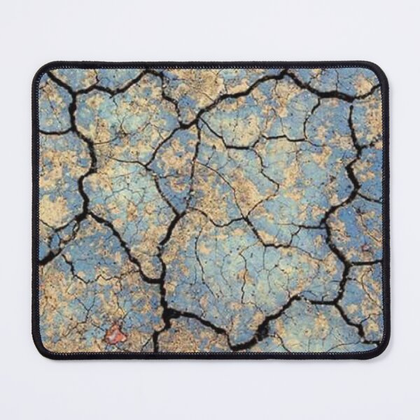 Item preview, Abstract Cracked Earth Texture Blue Turquoise and Gold Ochre Grunge designed and sold by LYAN-STORE.