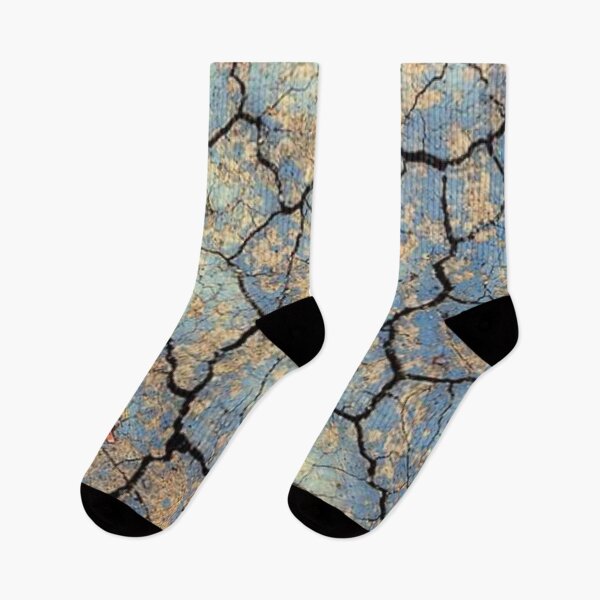 Item preview, Abstract Cracked Earth Texture Blue Turquoise and Gold Ochre Grunge designed and sold by LYAN-STORE.