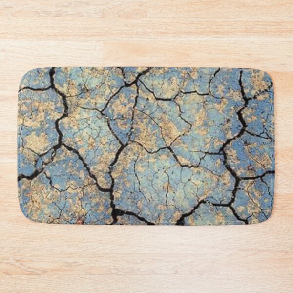 Item preview, Abstract Cracked Earth Texture Blue Turquoise and Gold Ochre Grunge designed and sold by LYAN-STORE.