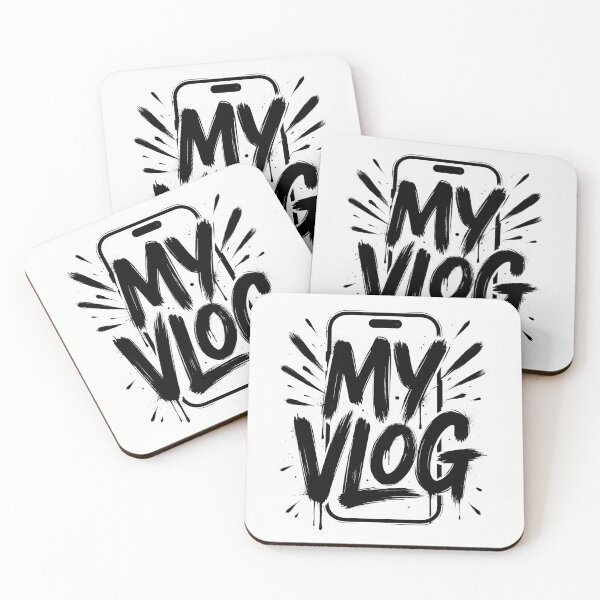 Item preview, Vlog and blog logo design Video blog channel buttons for streaming, live broadcast vector illustration designed and sold by paratynka.