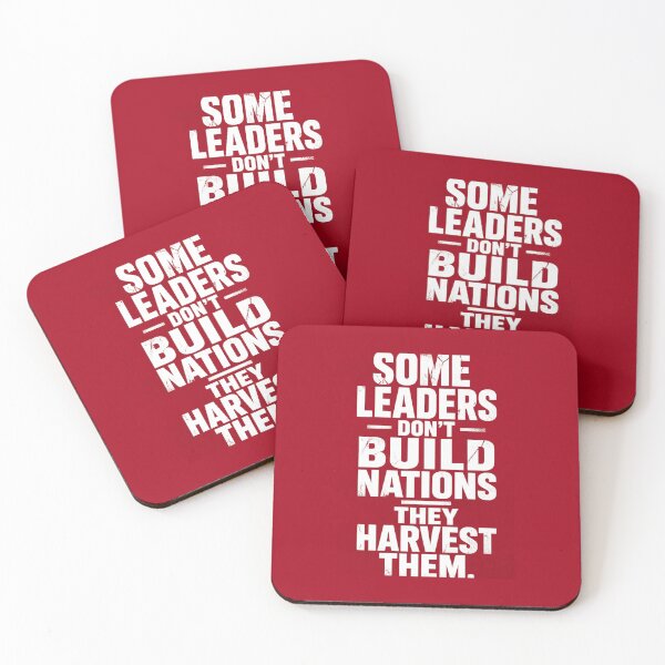 Item preview, Some Leaders Don’t Build Nations — They Harvest Them | RED Bold Political Quote Poster designed and sold by The Digital Compass.