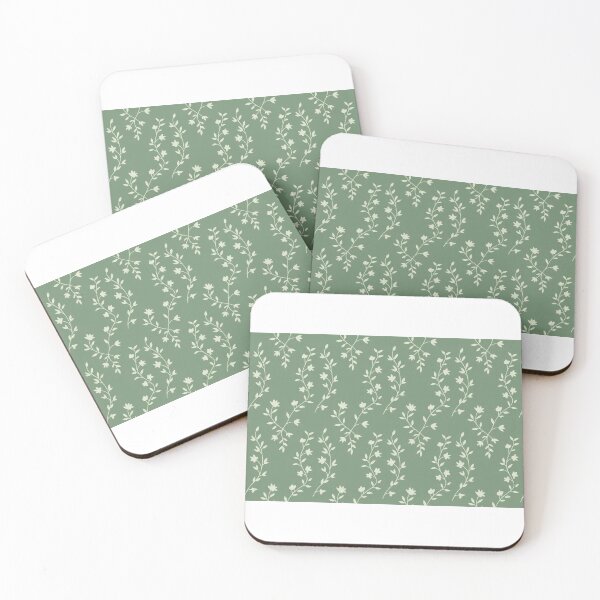 Item preview, Elegant botanical pattern on soft green background ideal for home decor and craft projects designed and sold by MiraCleAI.
