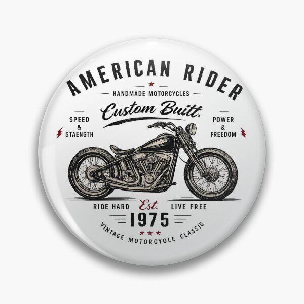 Artikelvorschau, American Rider Custom-Motorrad | Vintage-Chopper-Grafik | Retro-Biker-Lifestyle-Design entworfen und verkauft von StyloStudio.