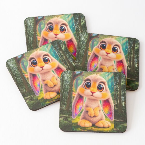 Item preview, Cute Bunny with Rainbow Ears designed and sold by DeepikaKrishna.