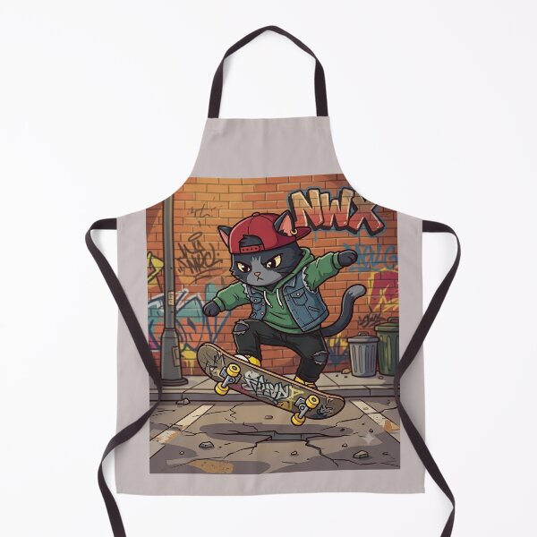 Item preview, Skateboarding NWX Cat on Street Art Background designed and sold by aminomen.