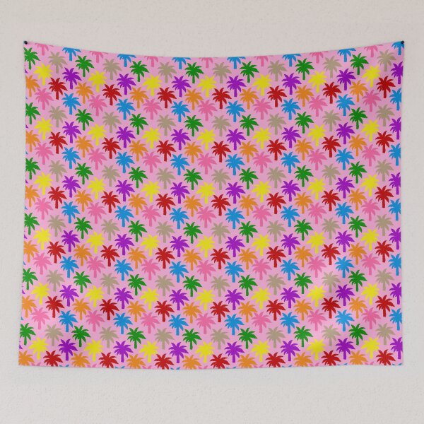 Item preview, Colorful Rainbow Palm Trees Design - Pink  designed and sold by PatternTitan.