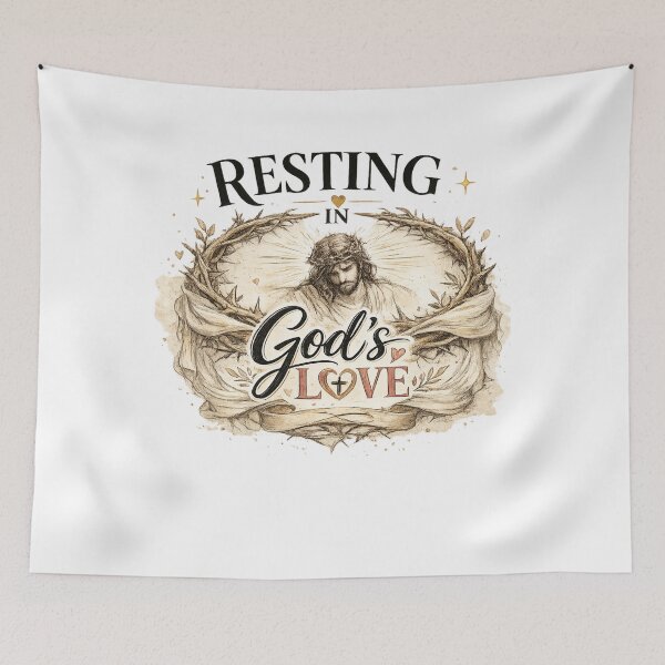 Item preview, RESTING IN GOD'S LOVE | Christian Faith T-Shirt | Jesus Peace & Grace Design designed and sold by KINGDOM GOLD STUDIO.