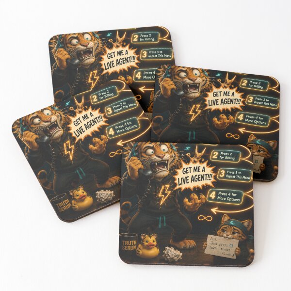 Item preview, Funny Phone Customer Service Tiger Humor Gift Relatable Animal Art Sticker NeoTigLuna designed and sold by NeoTigLuna.