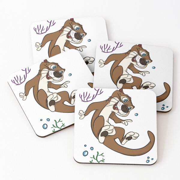 Item preview, Playful Swimming Otter Cute Cartoon Sea Otter Underwater designed and sold by LYAN-STORE.