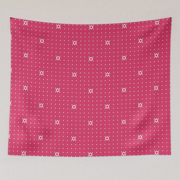 Item preview, Cerise & white micro polka dot flowers designed and sold by Mint + Midnight.