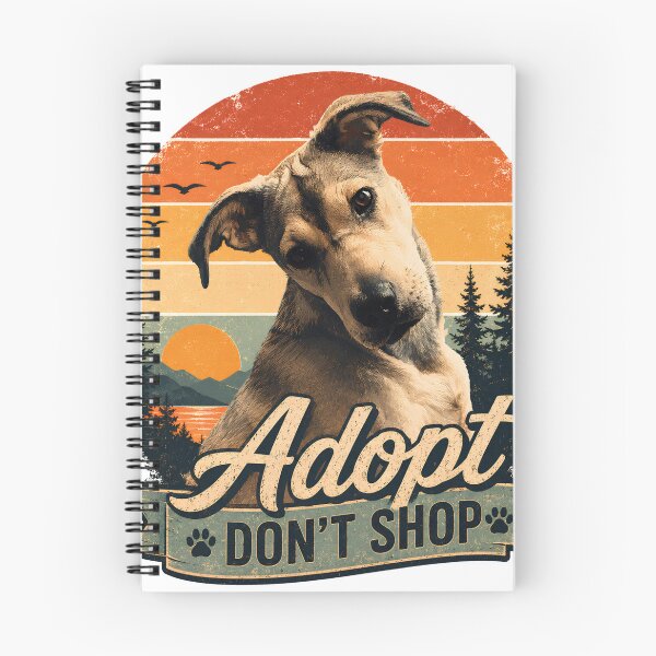 Item preview, Adopt Don't Shop Vintage Rescue Dog Sunset Design designed and sold by LinaDesign Store.