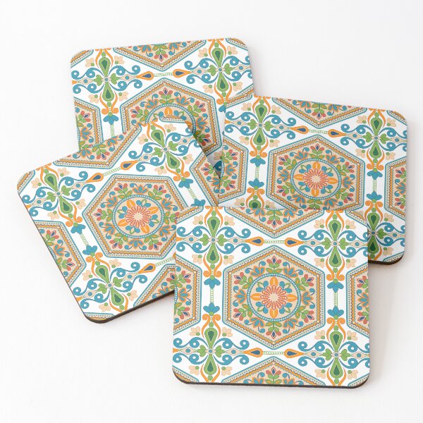 Item preview, Mediterranean Folk Art Seamless Pattern | Colorful Portuguese Azulejo Floral Tile Design designed and sold by C.Kav.Art.