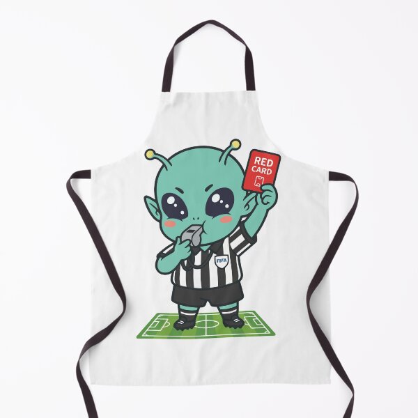 Item preview, Cute Alien Soccer Referee Red Card Cartoon designed and sold by dvsarts26.