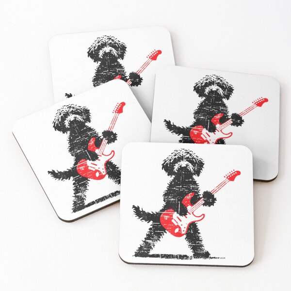 Item preview, Vintage Goldendoodle Rock Playing Guitar Funny Dog Music designed and sold by DuduMissing.