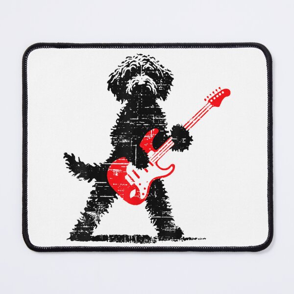 Item preview, Vintage Goldendoodle Rock Playing Guitar Funny Dog Music designed and sold by DuduMissing.