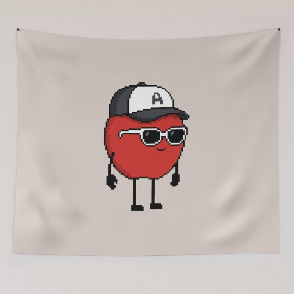 Item preview, Apple Pixel with a Cap (BK/WH) designed and sold by White Rim Mates.