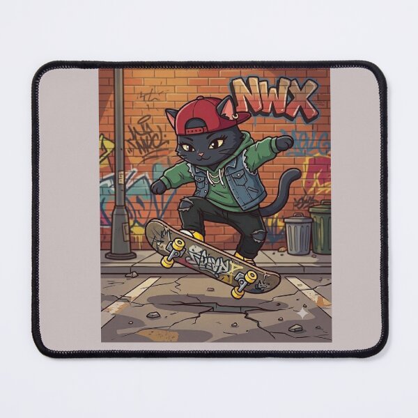 Item preview, Cool Girl Skateboarding Cat Street Style designed and sold by aminomen.