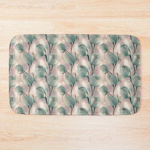 Item preview, Serene green lotus flowers elegantly intertwined in a delicate pastel setting of tranquility and beauty designed and sold by MiraCleAI.