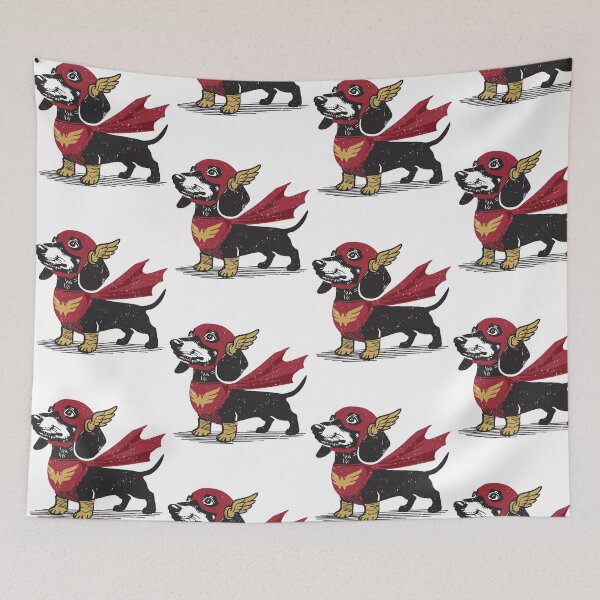 Item preview, Funny Superhero Dachshund Dog With Cape Vintage Graphic designed and sold by PixlCrypt.
