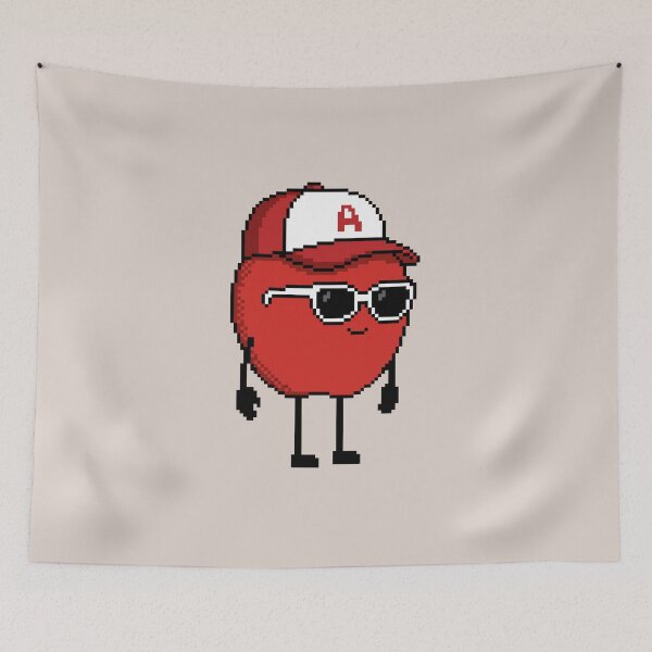 Item preview, Apple Pixel with a Cap (RD/WH) designed and sold by White Rim Mates.