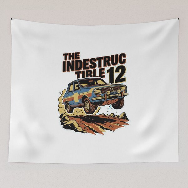Artikelvorschau, Retro Renault 12 Unzerstörbarer Klassischer Rallyewagen Grafik entworfen und verkauft von EKHOAISTORE.