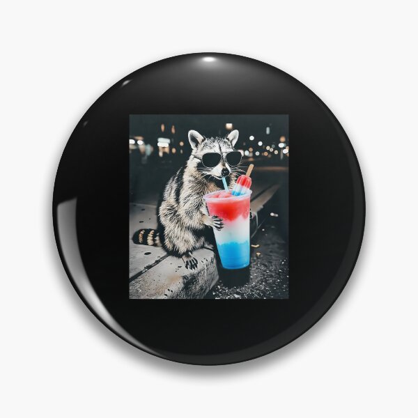 Item preview, Raccoon Drinking Patriotic Slushie 4th of July Trash Panda Freedom designed and sold by PixlCrypt.
