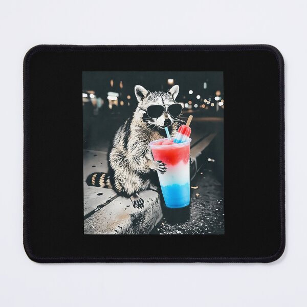 Item preview, Raccoon Drinking Patriotic Slushie 4th of July Trash Panda Freedom designed and sold by PixlCrypt.