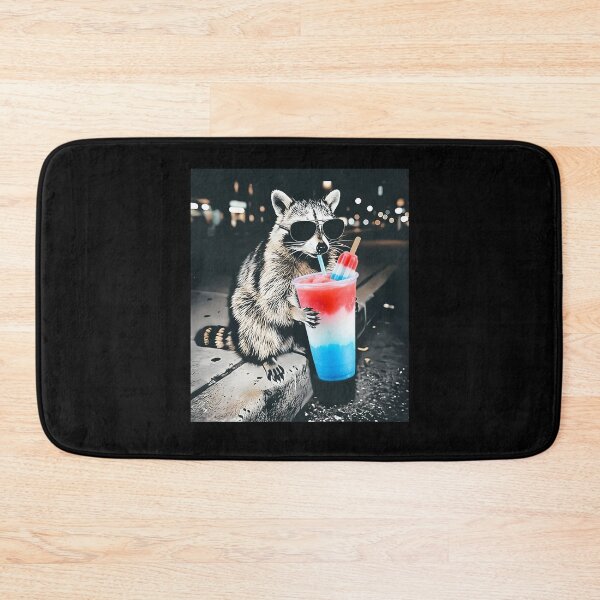 Item preview, Raccoon Drinking Patriotic Slushie 4th of July Trash Panda Freedom designed and sold by PixlCrypt.